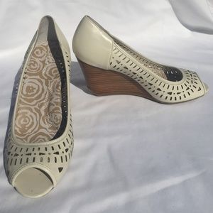 Bone White Wedge Heels